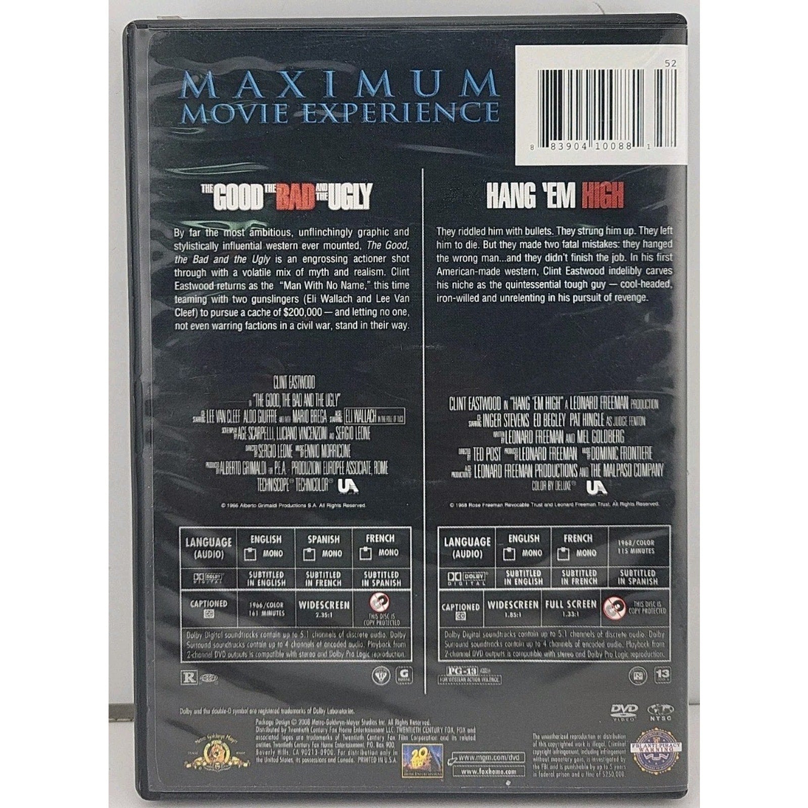The Good the Bad and the Ugly *MISSING HAMG EM HIGH* DVD