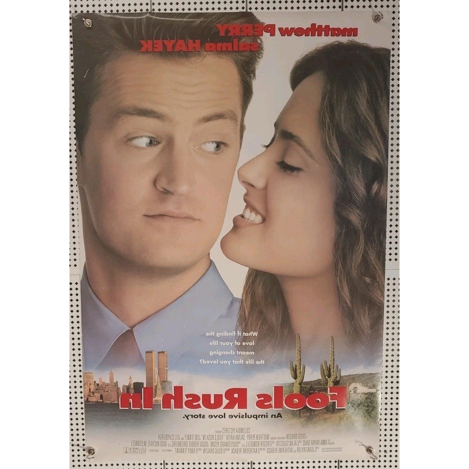 Fools Rush In Movie Poster DS 2 Sided Original 27x40 Mattthew Perry Salma Hayer