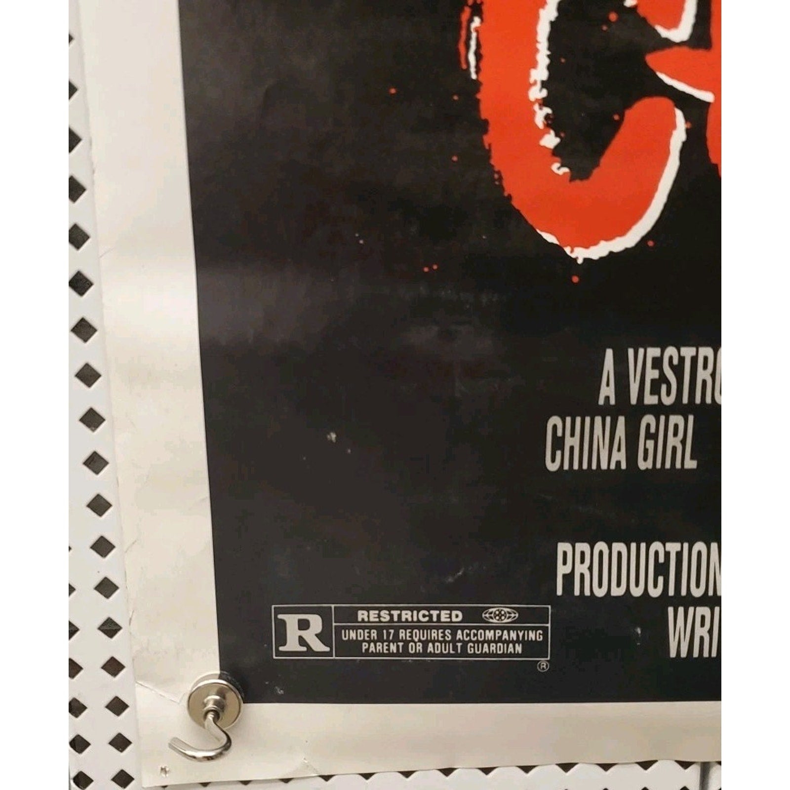 China Girl Movie Poster 27x41 S/S Folded James Russo David Caruso Sari Chang