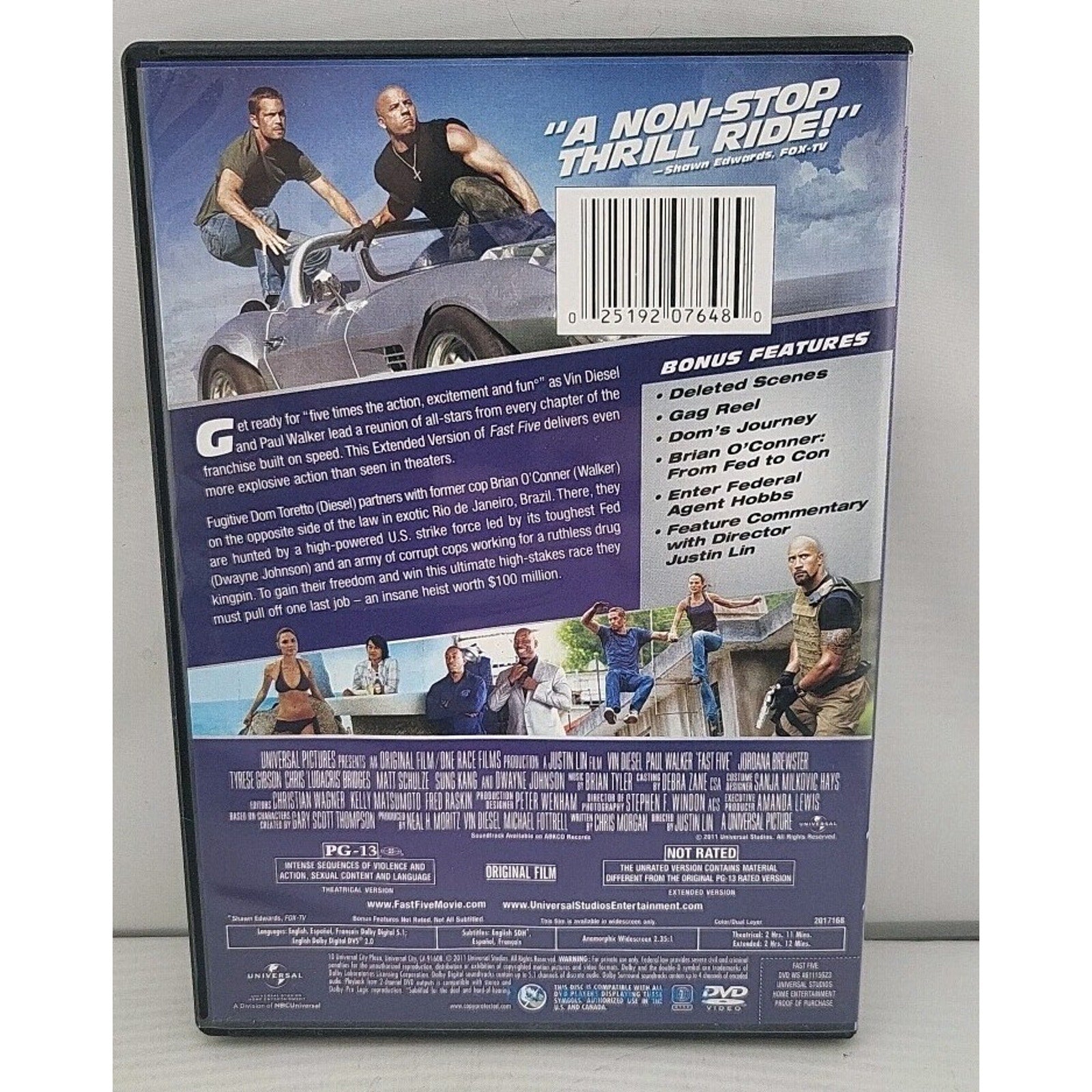Fast Five (DVD, 2011, Rated/Unrated)