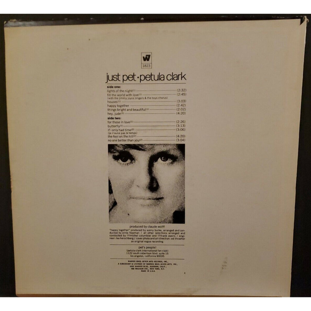 Petula Clark ‎– Just Pet LP