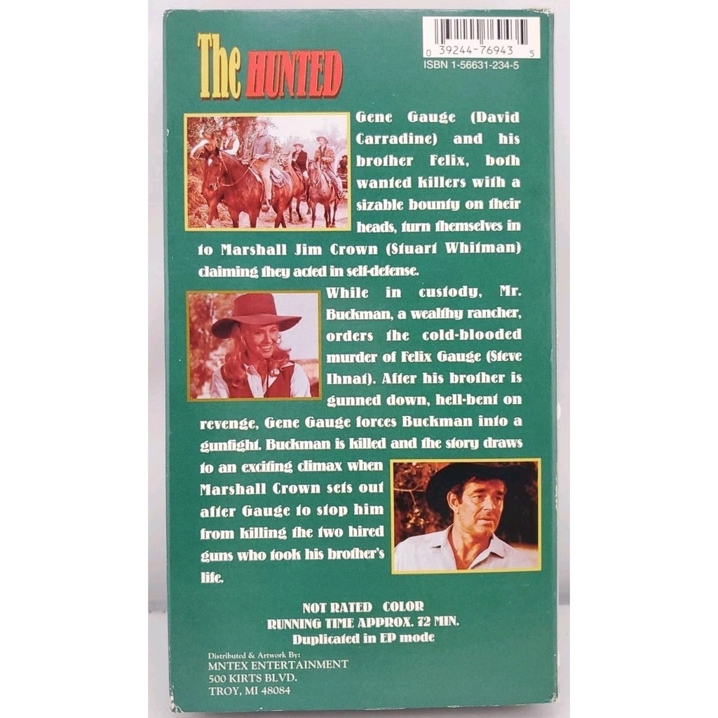 The Hunted (VHS) Starring Stuart Whitman & David Carradine