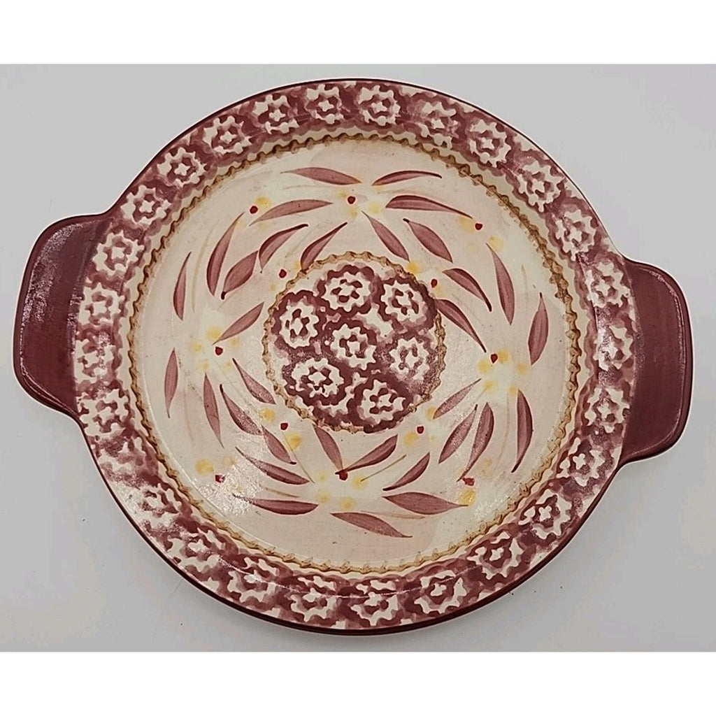 Tara Temptations Presentable Ovenware Old World Plate Trivet w Handles Red 7.5"
