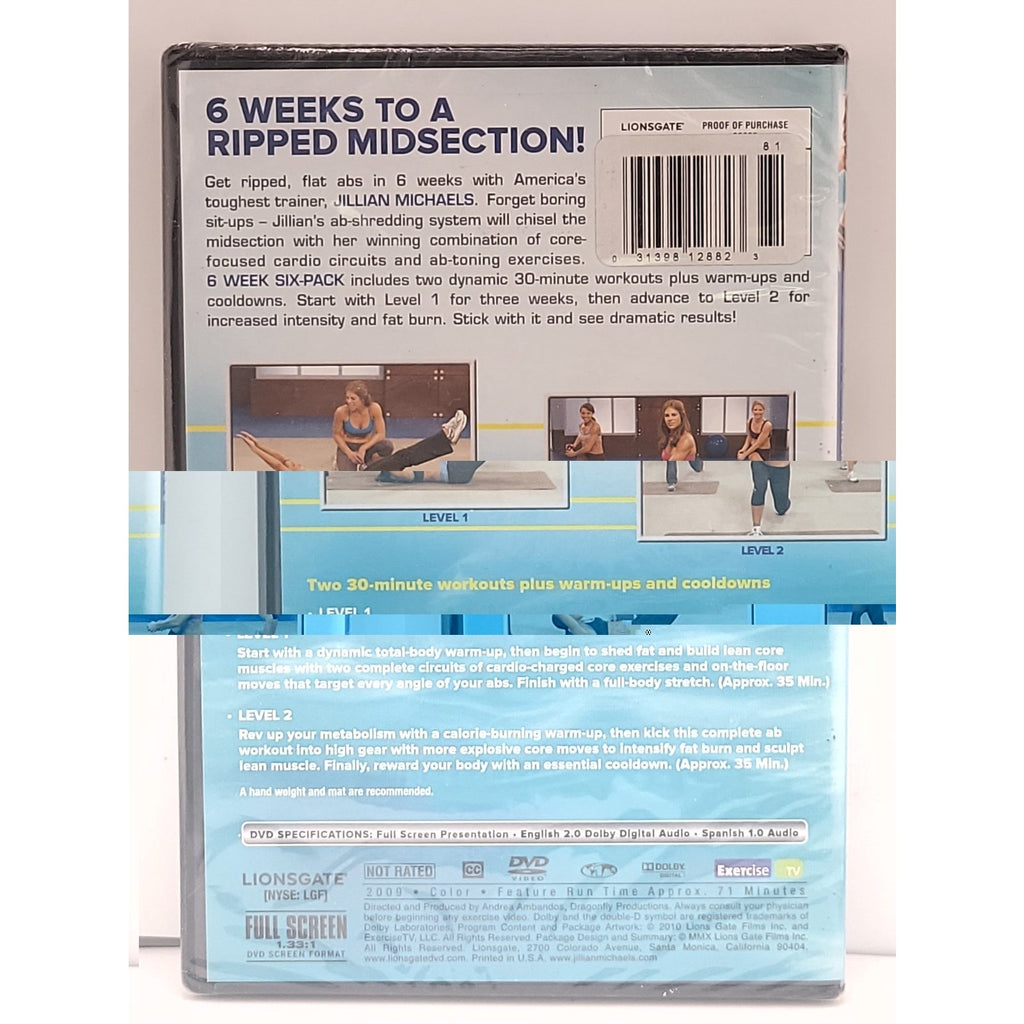 Jillian Michaels: 6 Week Six-Pack DVD *Brand New*