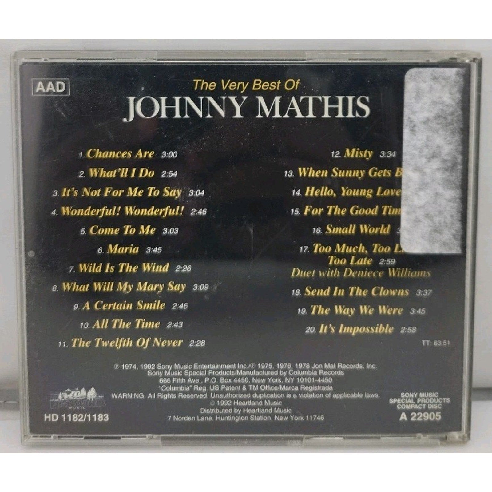 The Very Best Of Johnny Mathis CD