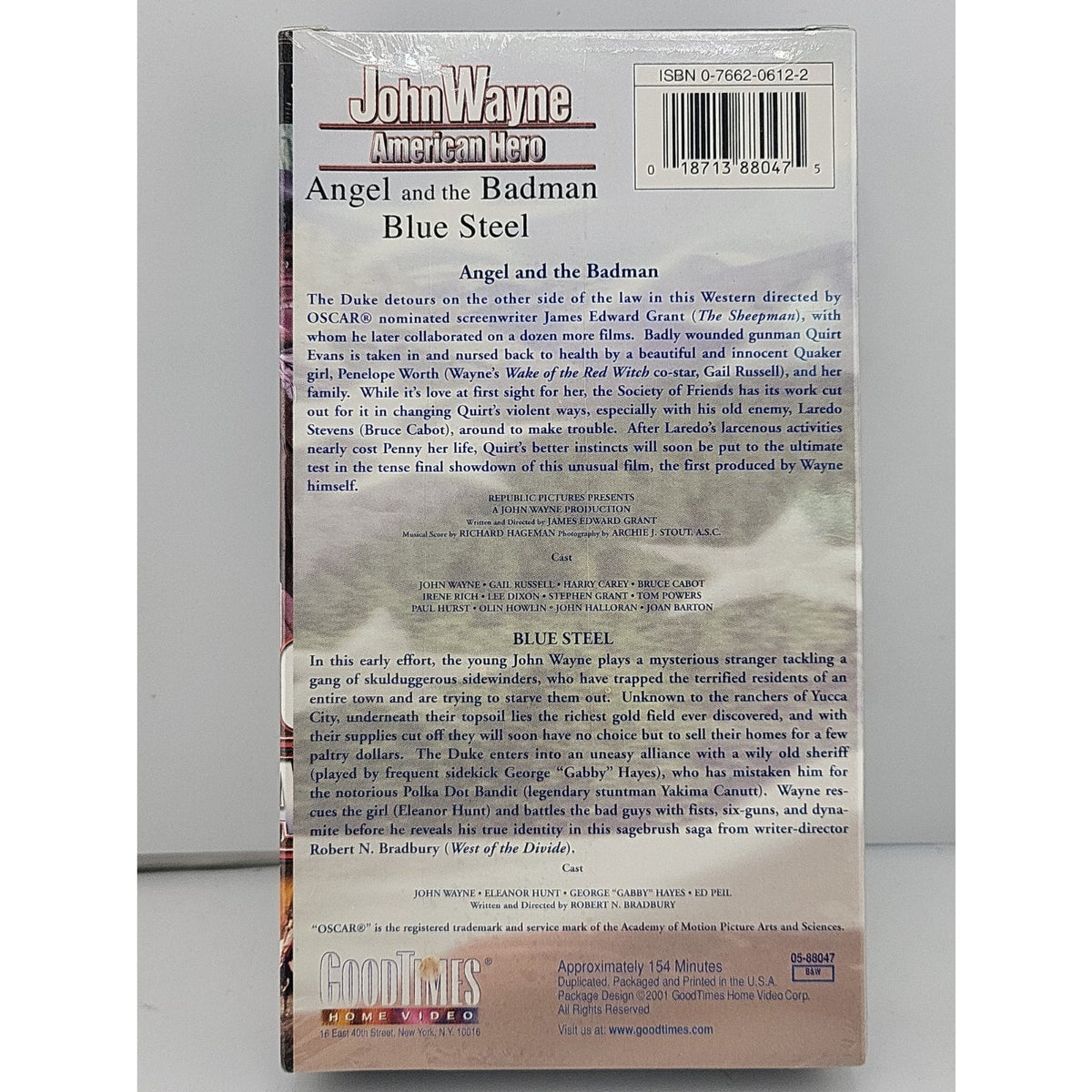 John Wayne Angel And The Badman and Blue Steel VHS Tape Movie *Brand New*