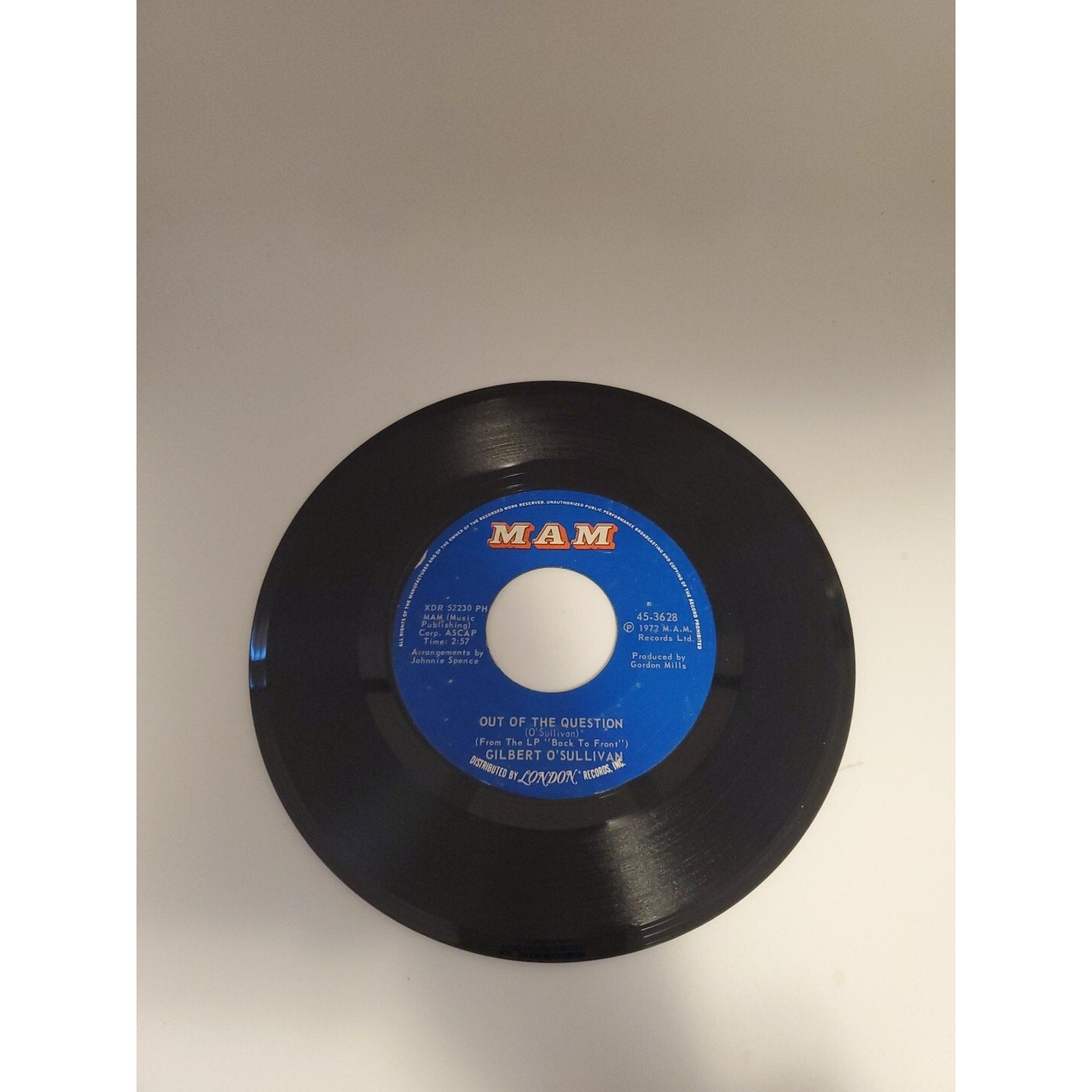 Gilbert O'Sullivan Everybody Knows / Out Of The Question (Record)