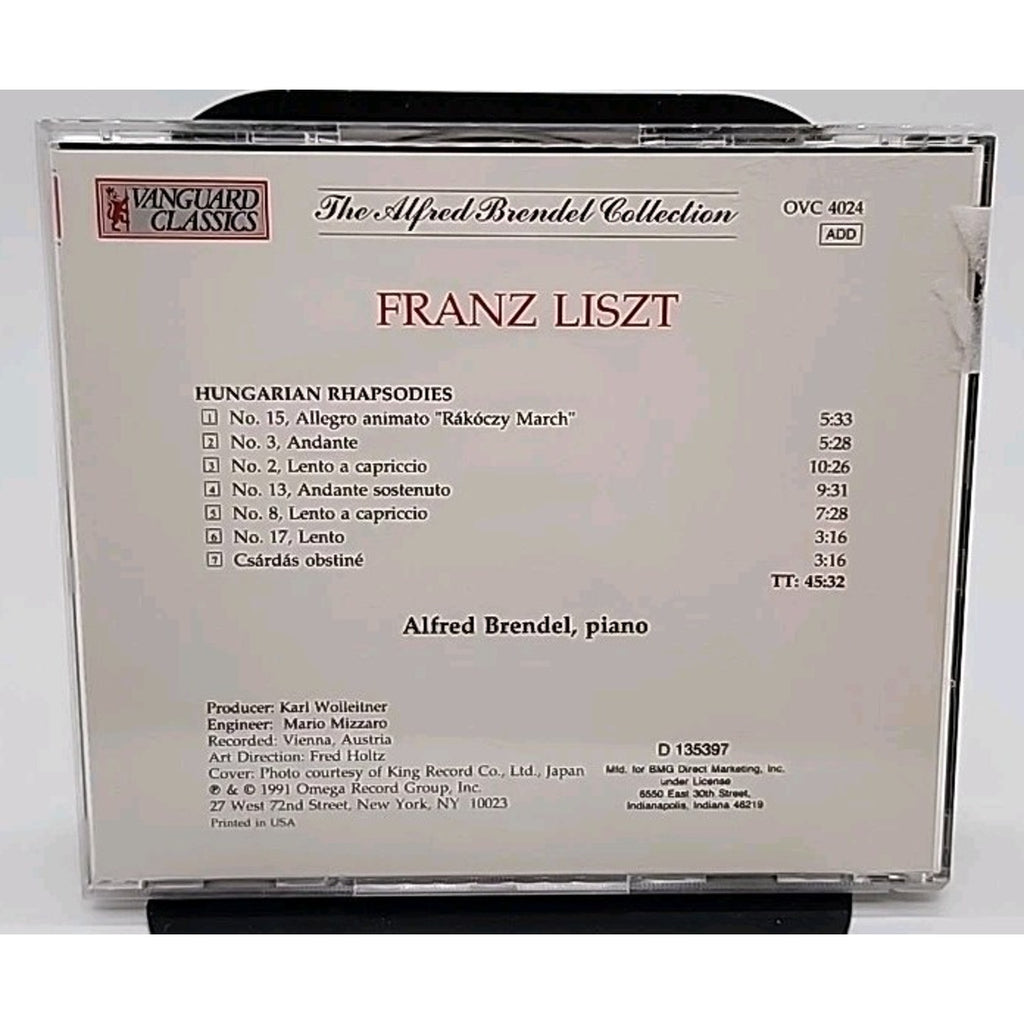 Alfred Brendel Franz Liszt: Hungarian Rhapsodies/Csardas Obstine (CD 1991)