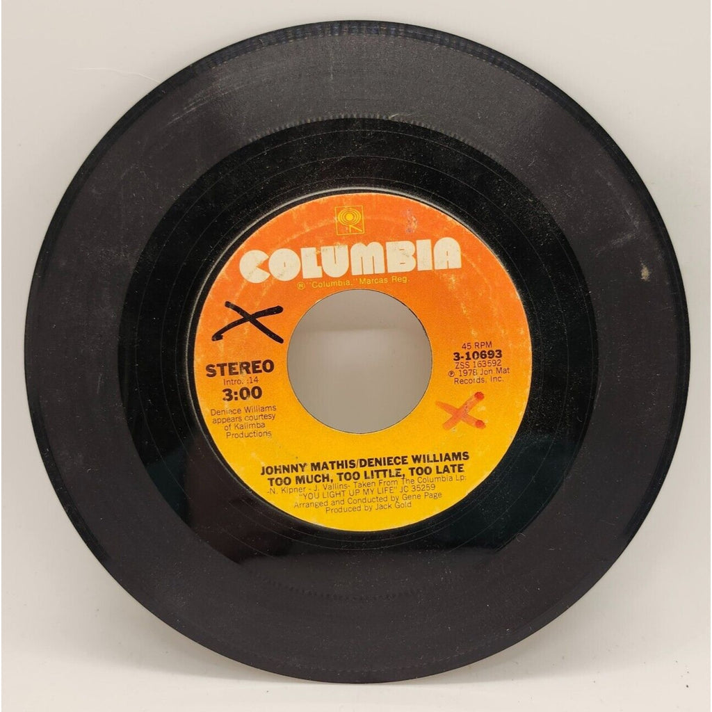 Too Much, Too Little, Too Late / Emotion by Johnny Mathis (Record) - 3-10693