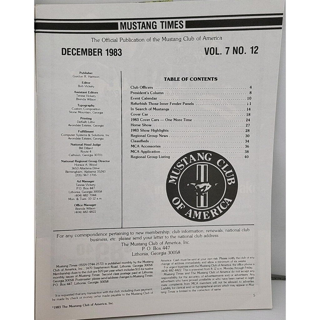 Mustang Times 1983 December Magazine
