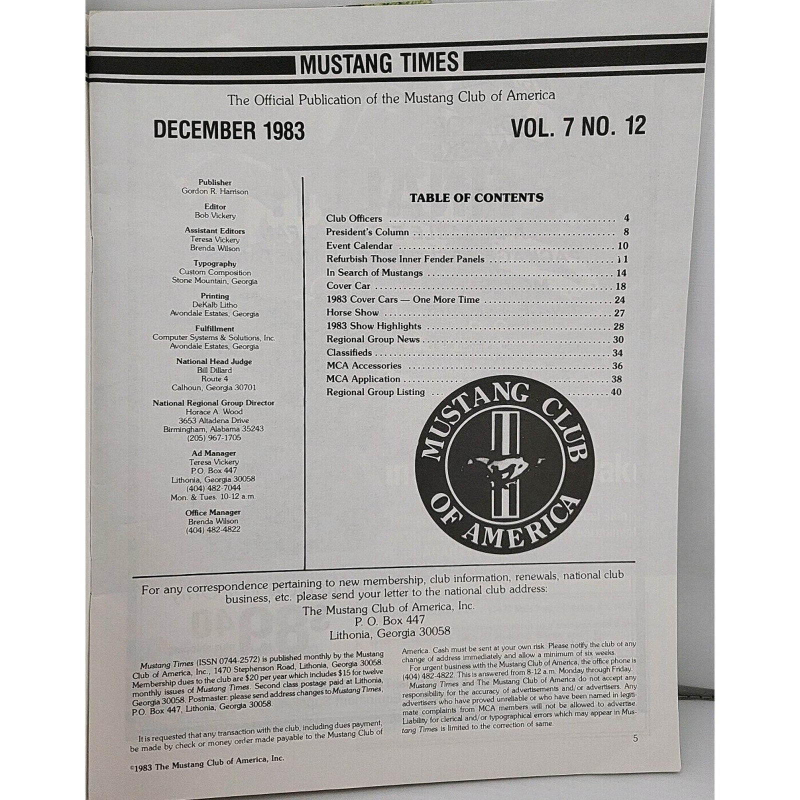 Mustang Times 1983 December Magazine