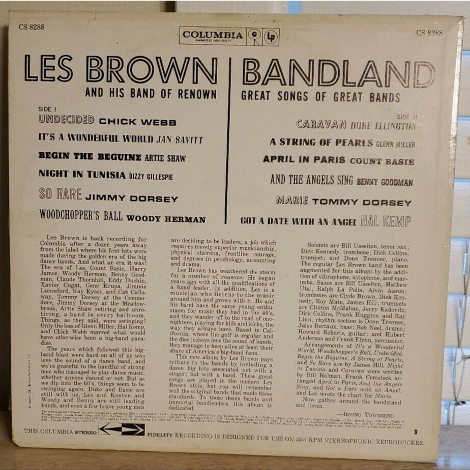 LES BROWN AND HIS BAND OF RENOWN BANDLAND GREAT SONGS OF GREAT BANDS VINYL LP