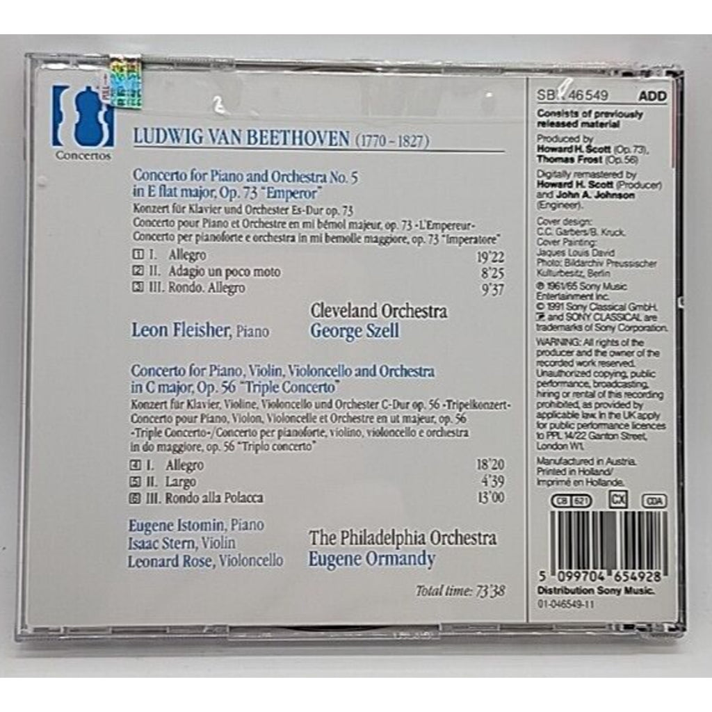 Piano Concerto No 5 by Beethoven / Fleisher / Stern / Istomin / Rose (CD, 2009)