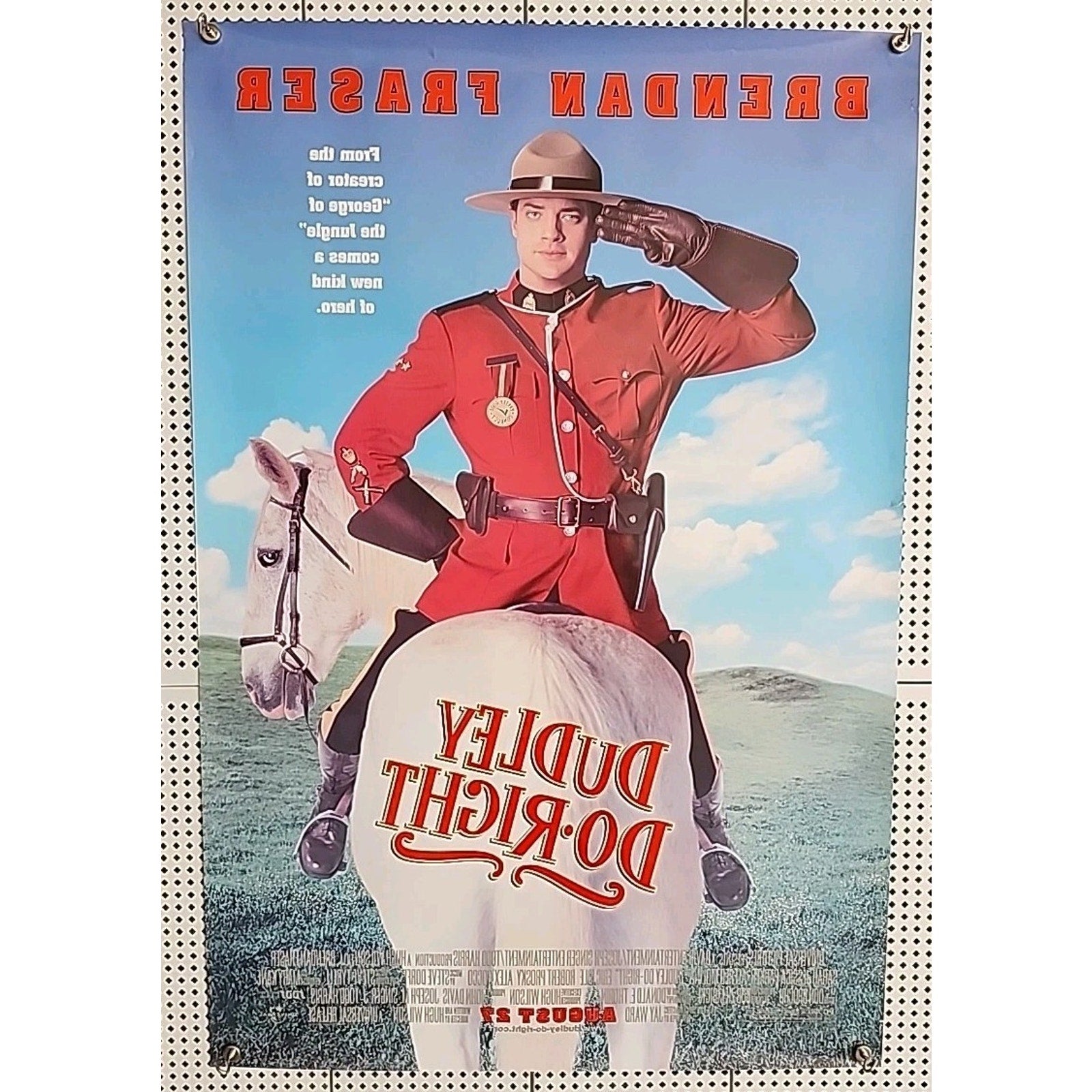 Dudley Do-Right 1999 2-Sided Movie Poster 27x40 Brendan Fraser