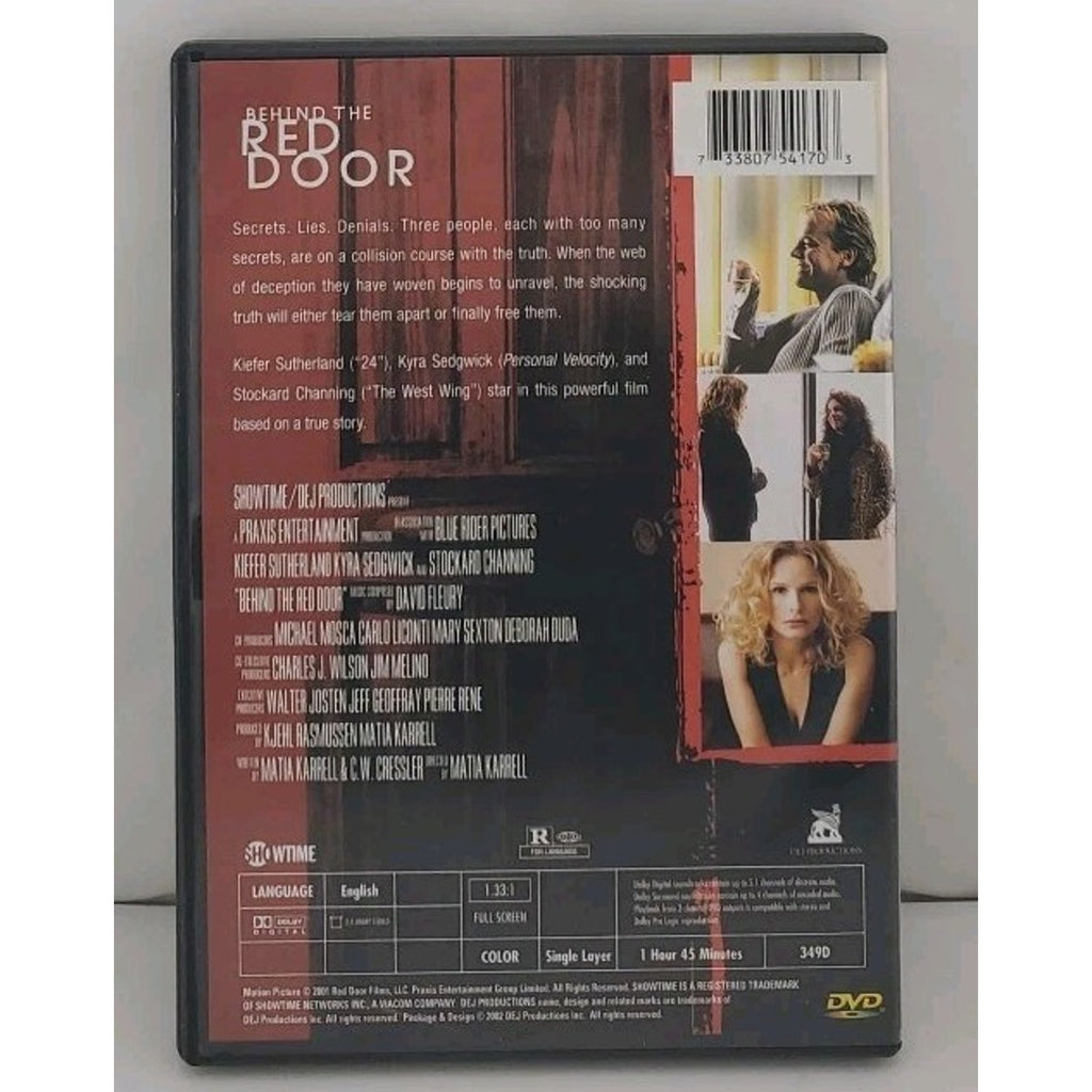 Behind The Red Door DVD Showtime Widescreen Kiefer Sutherland, Kyra Sedwick