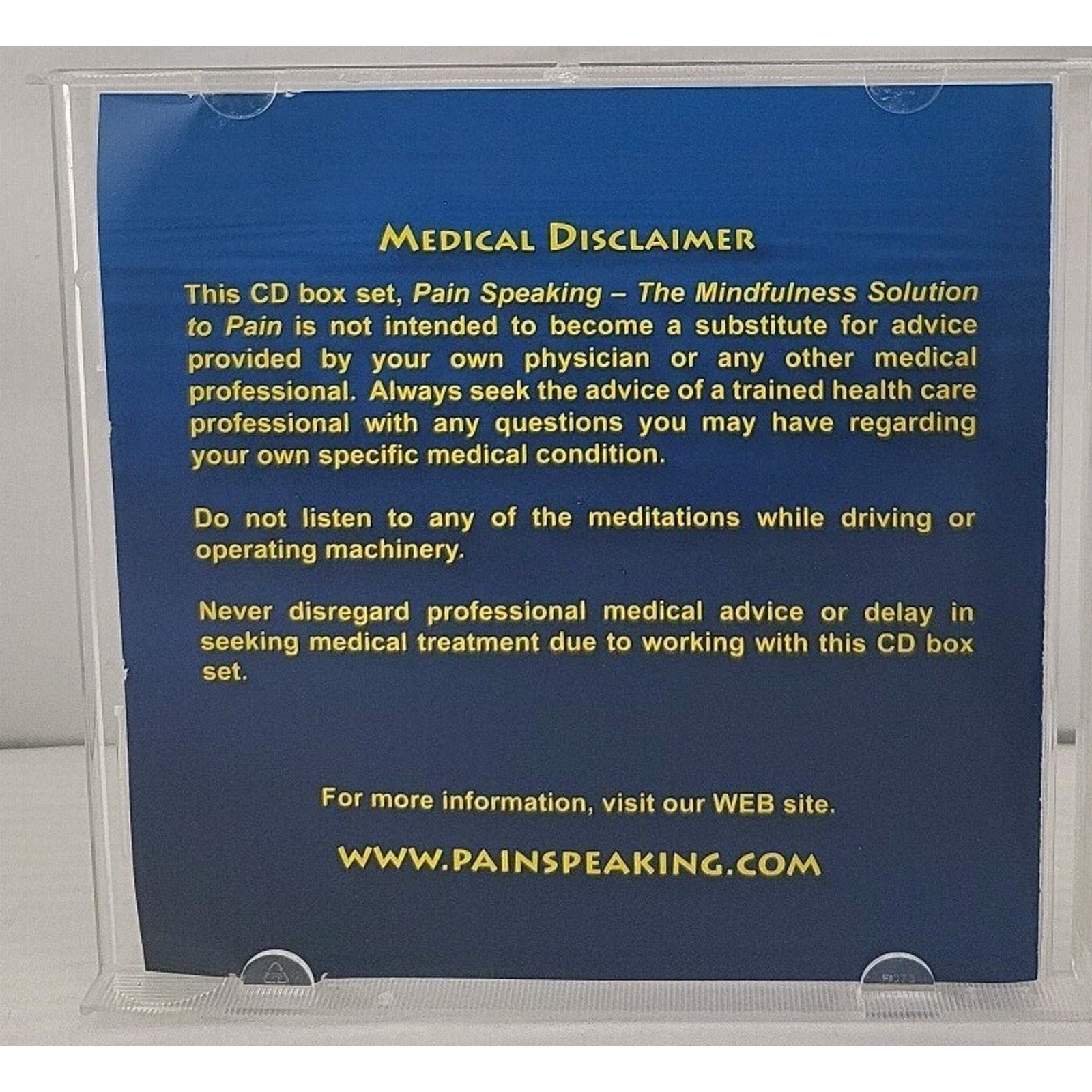 Pain Speaking Library Series Two: The Mindfulness Solution To Pain CD