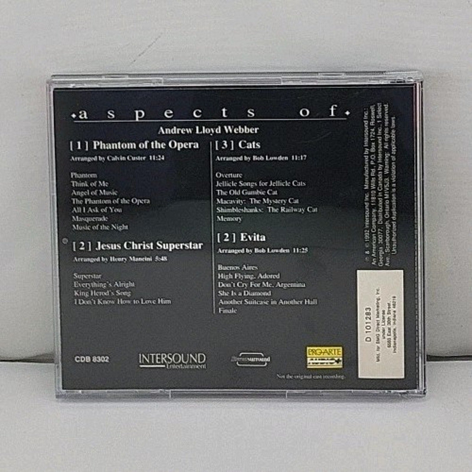 Aspects of Phantom of the Opera/Jesus Christ Superstar/Cats/Evita by Paul (CD)