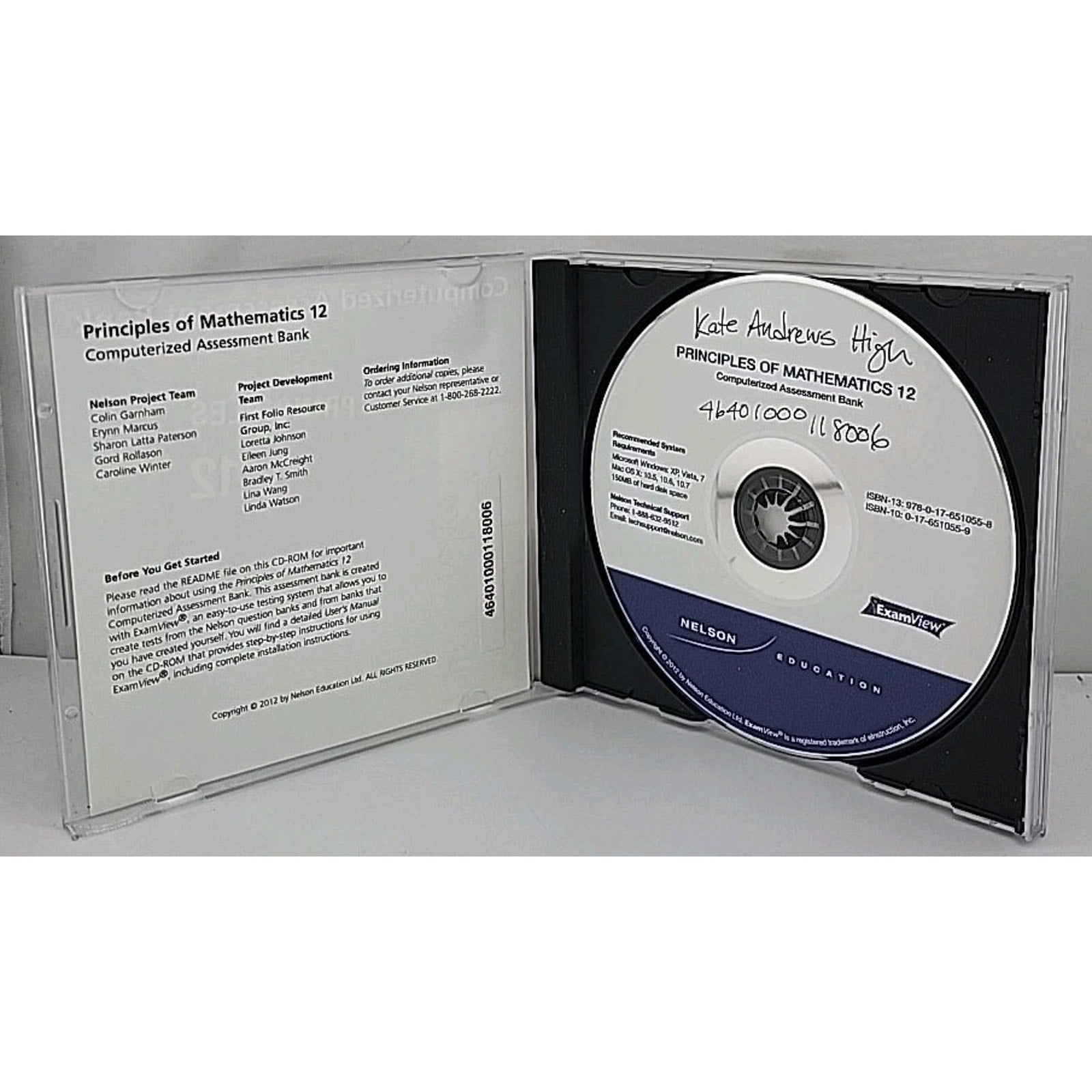 Principles Of Mathematics 12 Computerized Assessment Bank CD