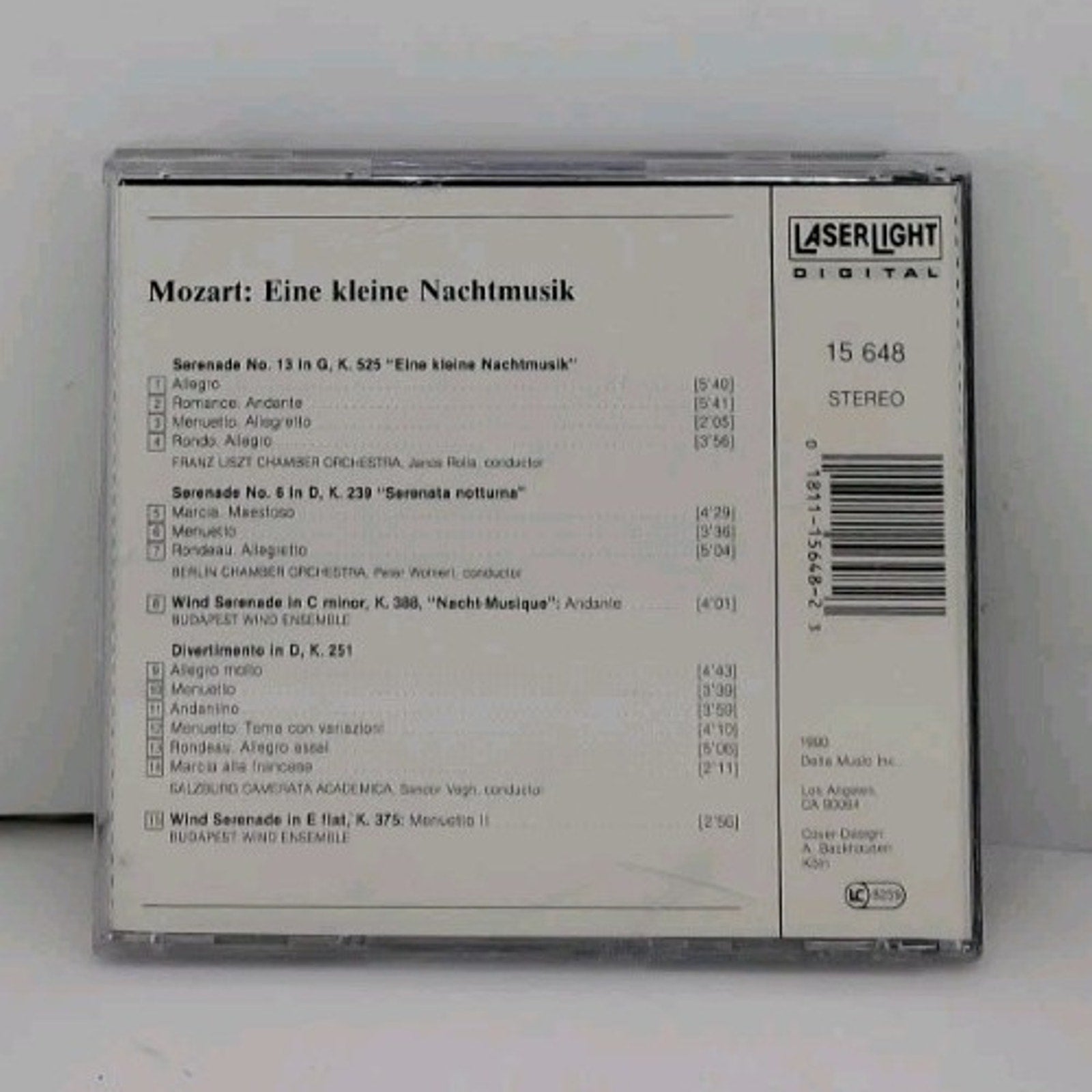 Nachtmusik/Ser 6 Notturna/Dive by W.A. Mozart (CD, 1990)