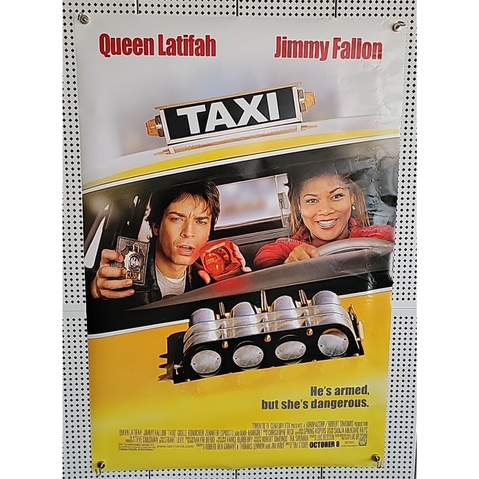 Taxi Movie Poster 27x40 D/S Queen Latifah Jimmy Fallon Ann Margret Jen Esposito