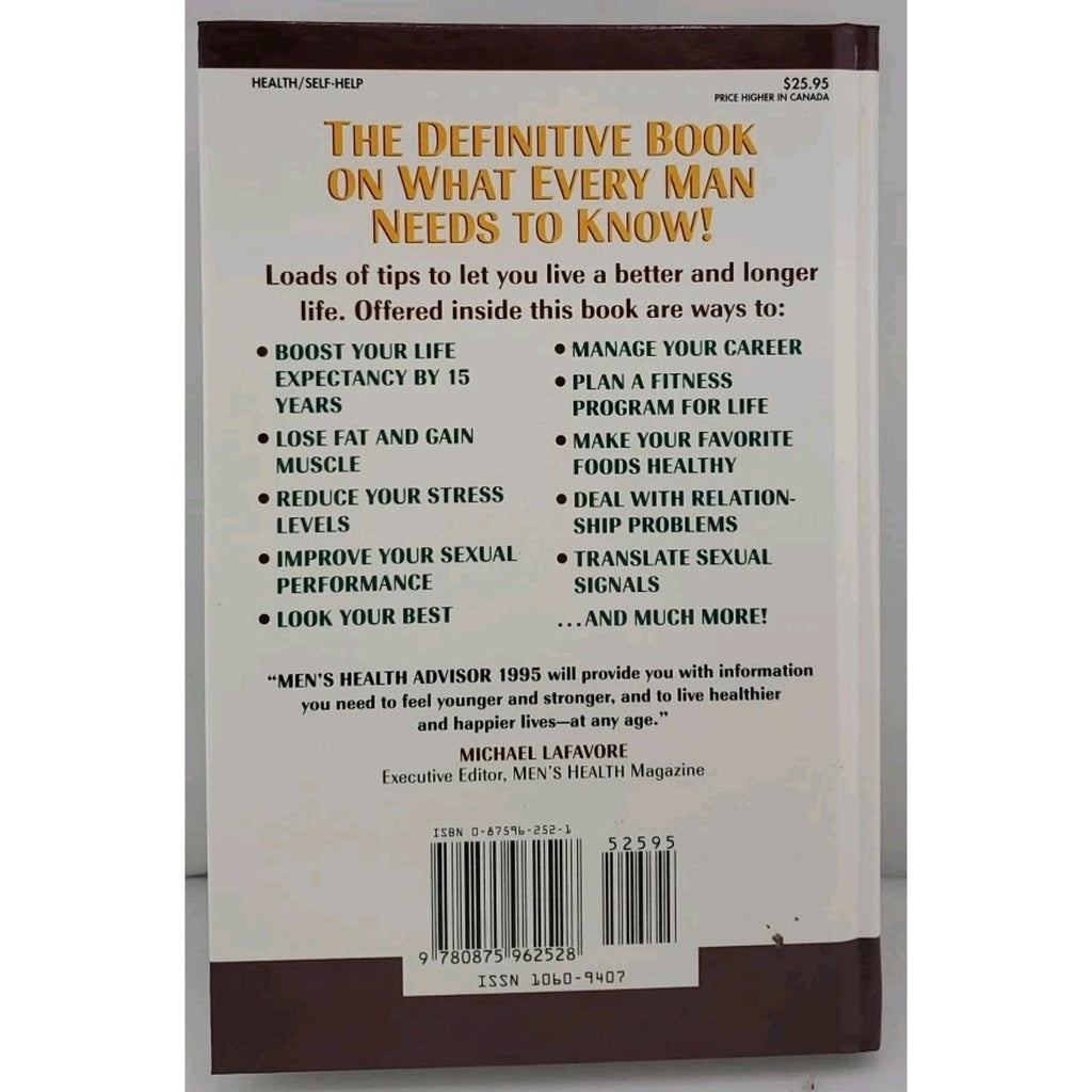 Mens Health Advisor 1995 - Hardcover By Lafavore, Michael