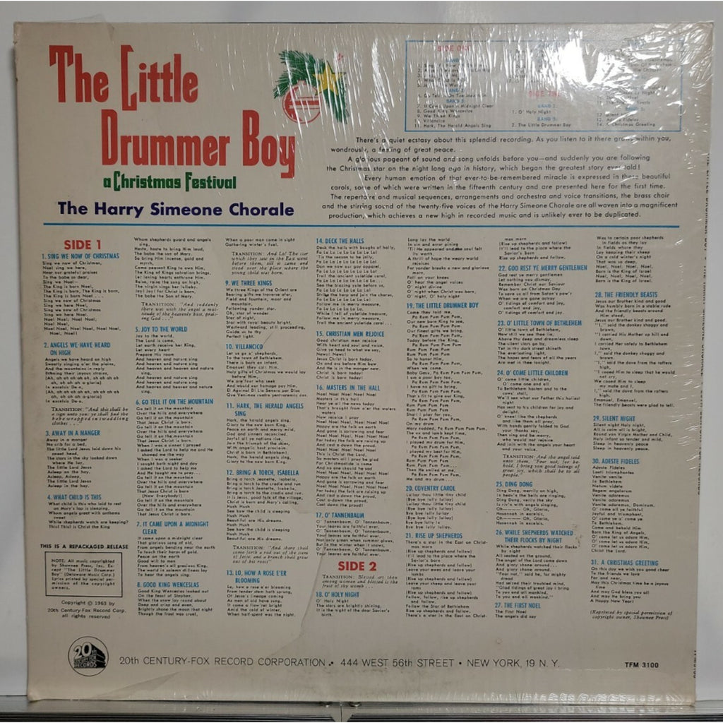 The Harry Simeone Chorale – The Little Drummer Boy: A Christmas Festival (Vinyl)