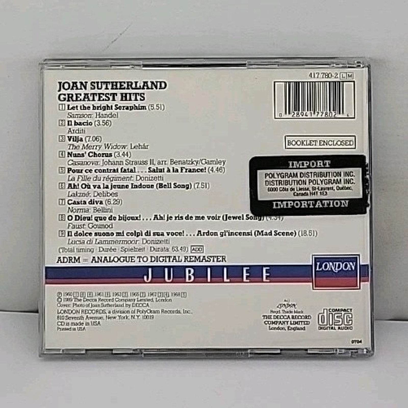 Greatest Hits by Joan Sutherland (CD, 1990)
