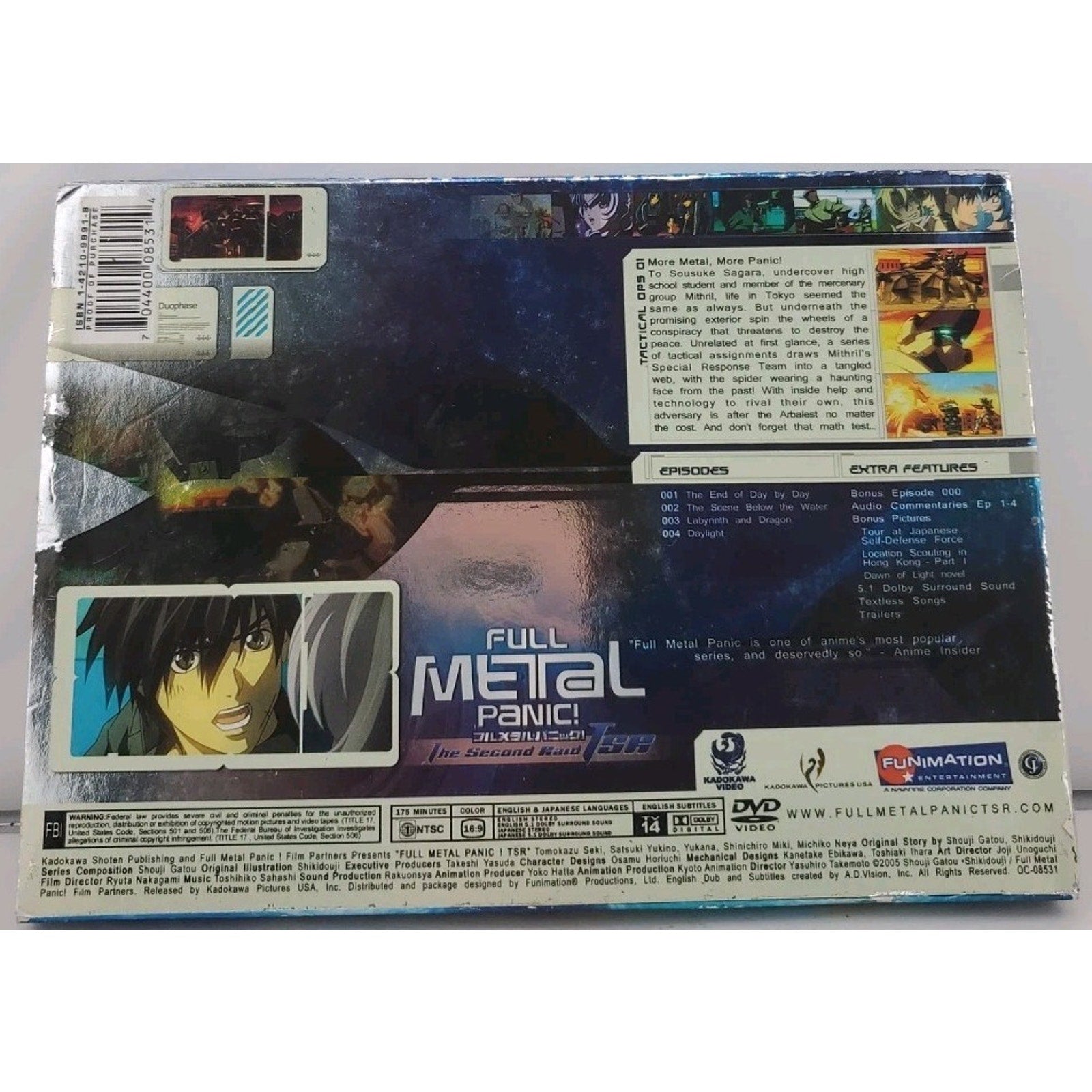 Full Metal Panic: The Second Raid TSR - Vol. 1 (DVD, 2007) *Brand New*