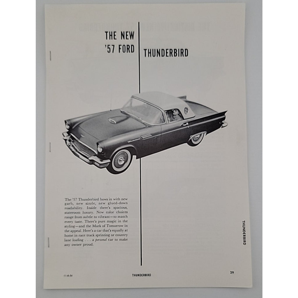 The New '57 Thunderbird Brochure