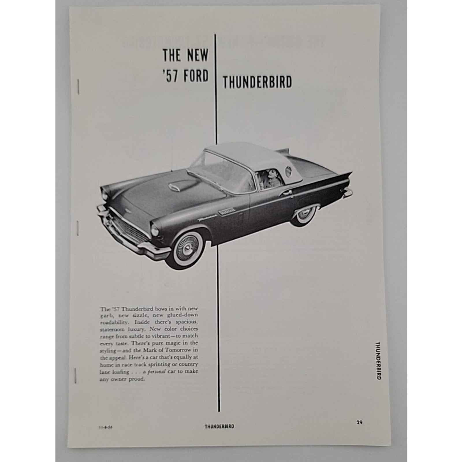 The New '57 Thunderbird Brochure