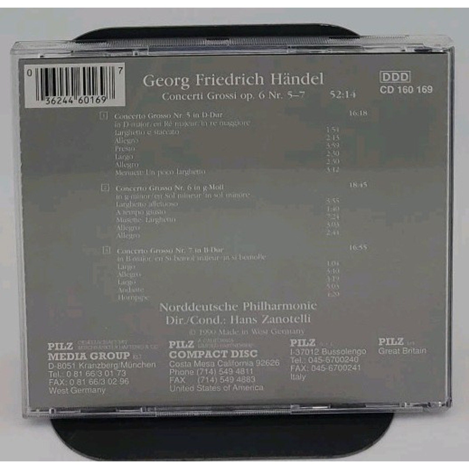 George Friedrich Handel Concerti Grossi op. 6 Nr. 5-7 (CD)