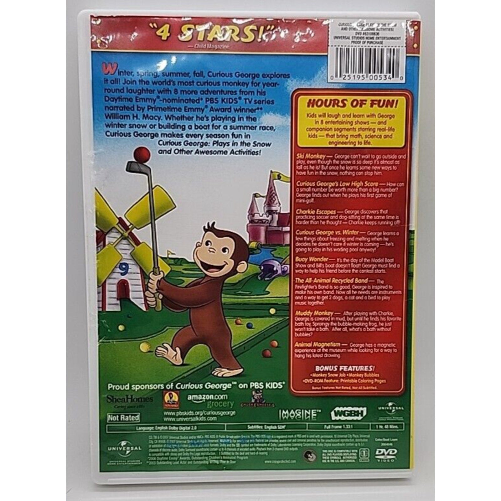 Curious George: Plays in the Snow and Other Awesome Activities! (DVD)