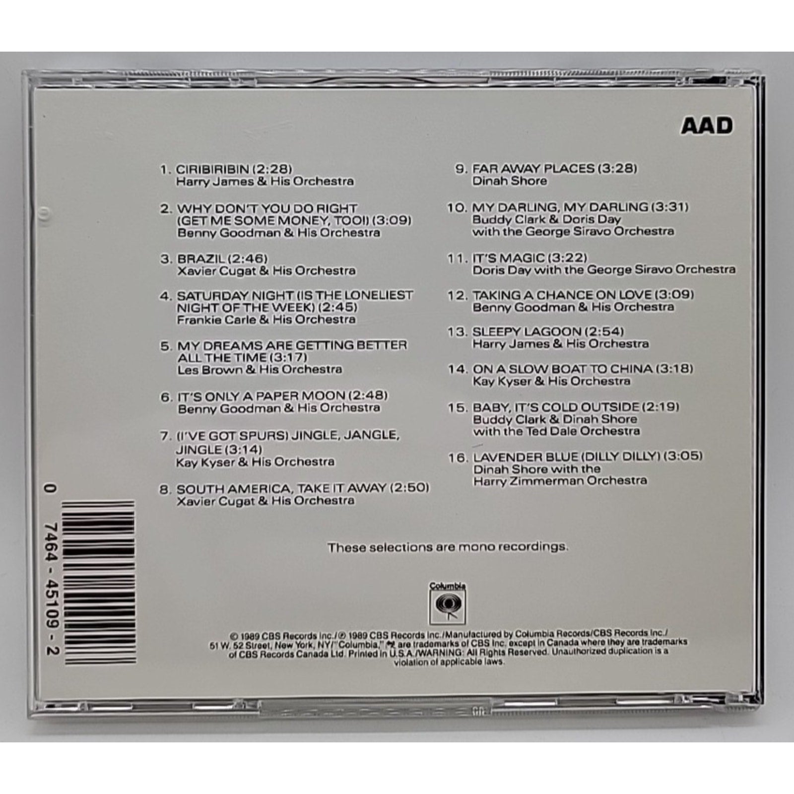 Vol. 2-1940's 16 Most Requested Songs by Various (CD, 1989)