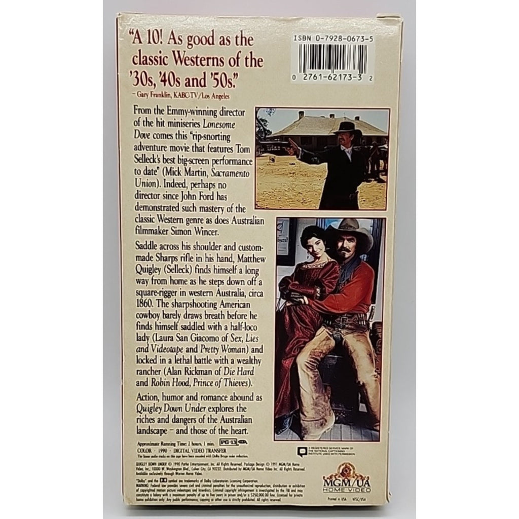 Quigley Down Under (VHS, 1991)