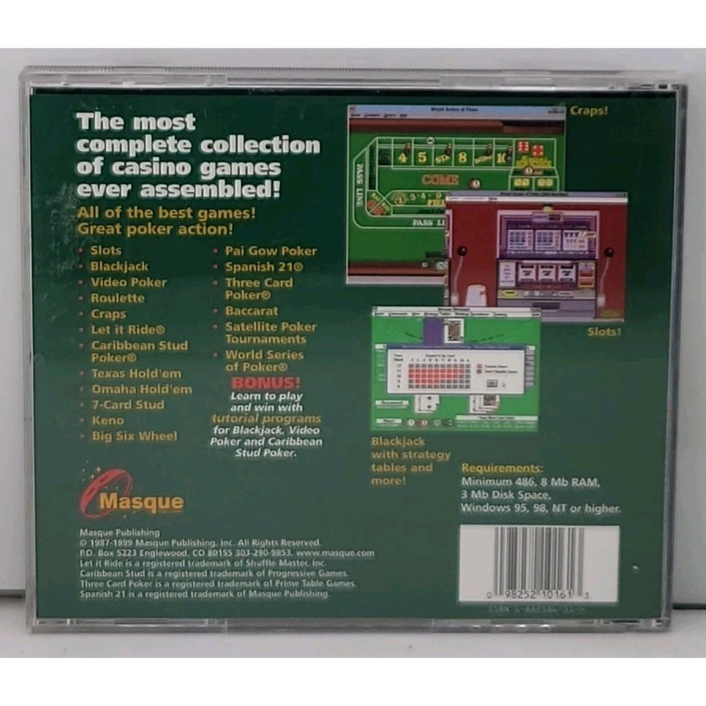 Casino Game Pak Jewel Case (PC, 2001)