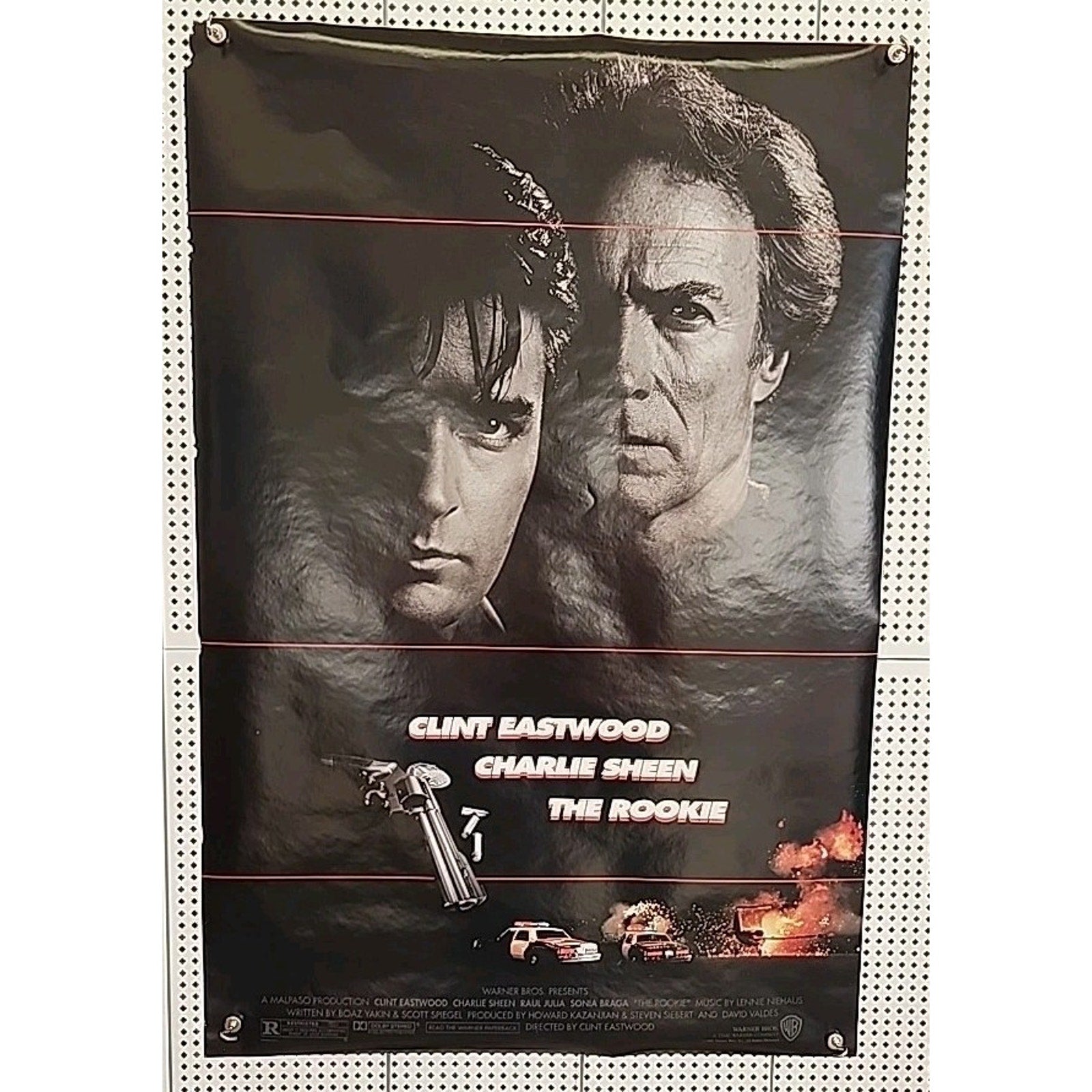 The Rookie Movie Poster 2 Sided Original 27x40 Clint Eastwood Charlie Sheen