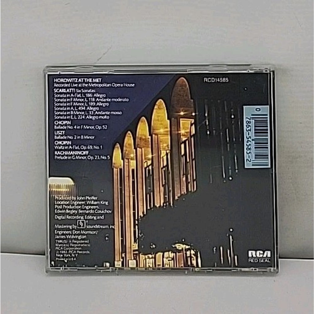 Horowitz at the Met [1982 CD] RCA Red Seal Scarlatti Chopin Liszt Rachmaninoff