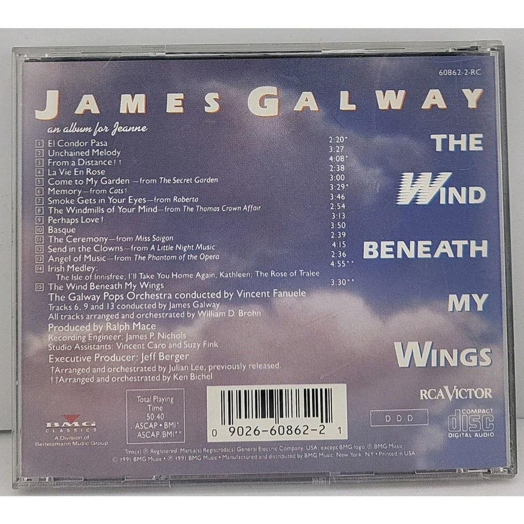 Wind Beneath My Wings by Galway, James (CD, 1991)