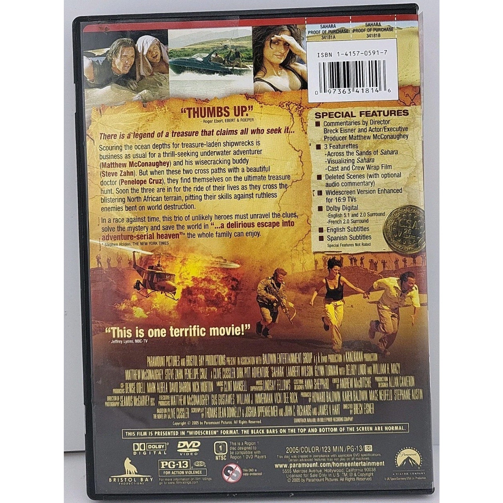 Sahara (DVD, 2005, Widescreen)