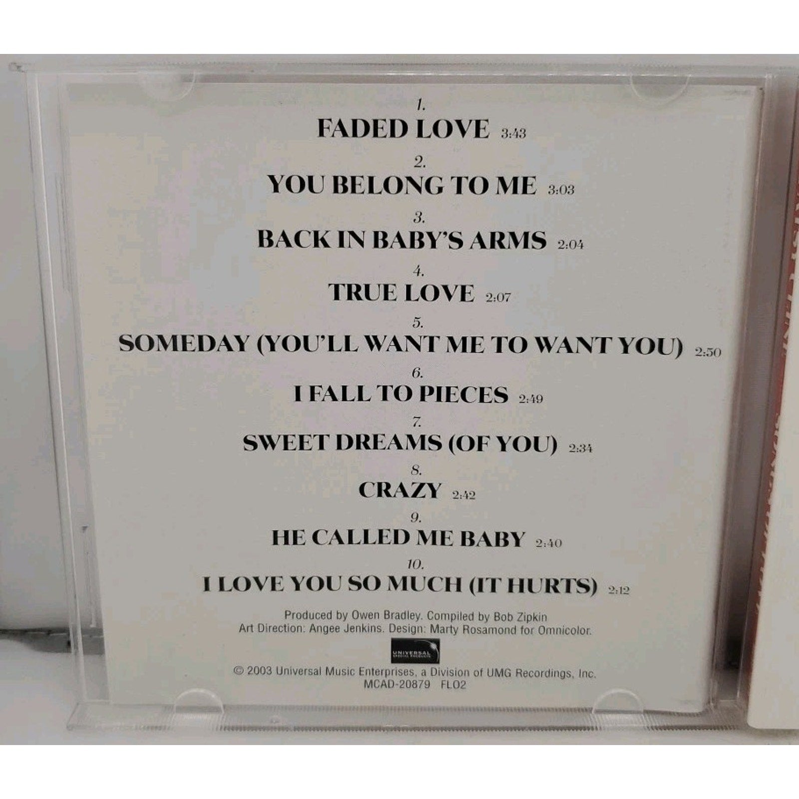 Sings Songs of Love by Patsy Cline (CD, 2007)