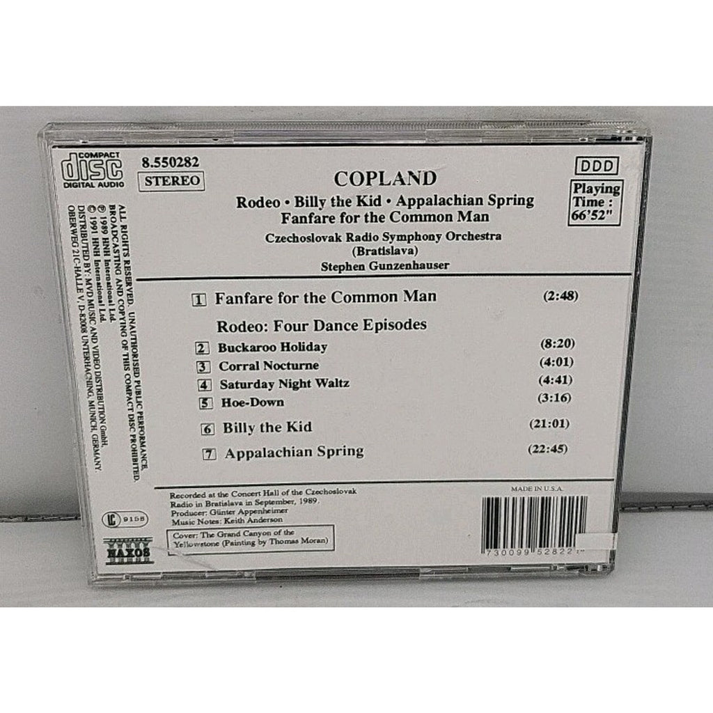 Rodeo / Billy the Kid / Appalachian Spring by Copland / Gunzenhauser (CD, 1992)
