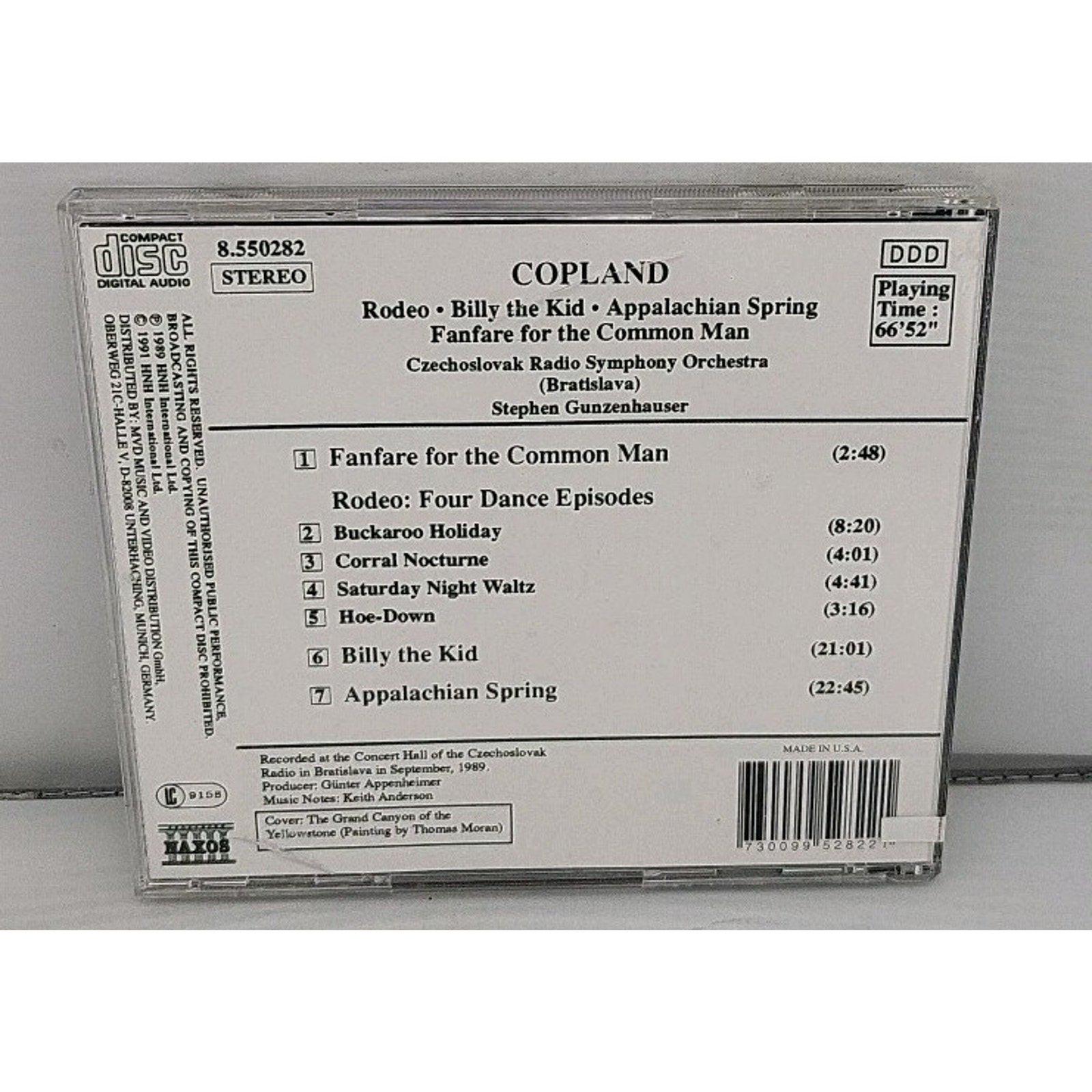 Rodeo / Billy the Kid / Appalachian Spring by Copland / Gunzenhauser (CD, 1992)