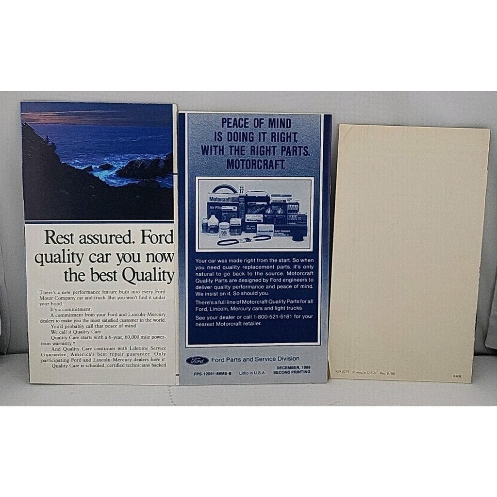 1989 Mercury Cougar Owners Operators Drivers Guide Manual Book Glovebox