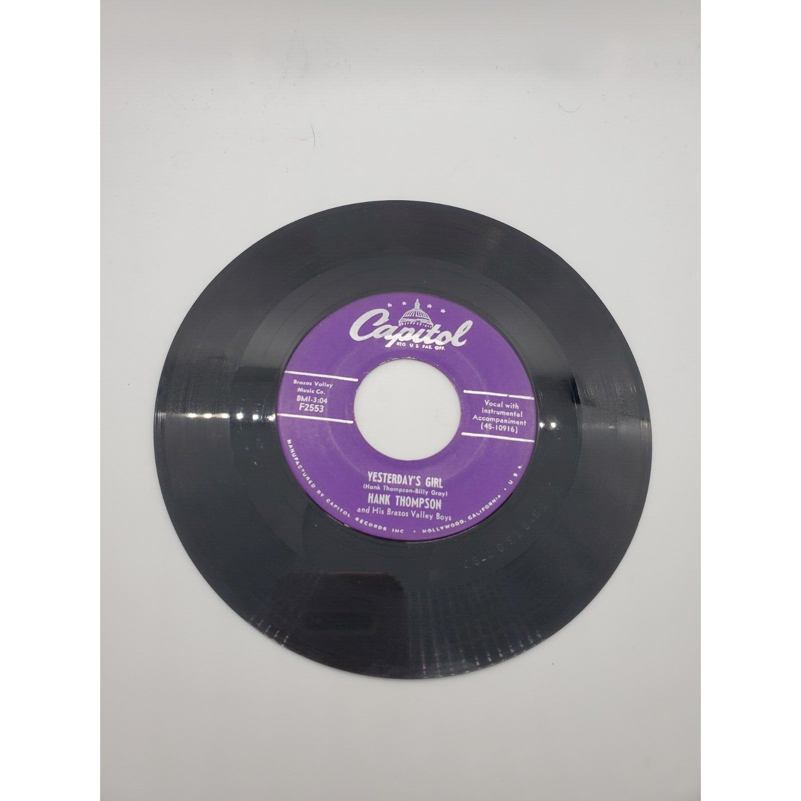 Hank Thompson - Yesterday's Girl/John Henry
