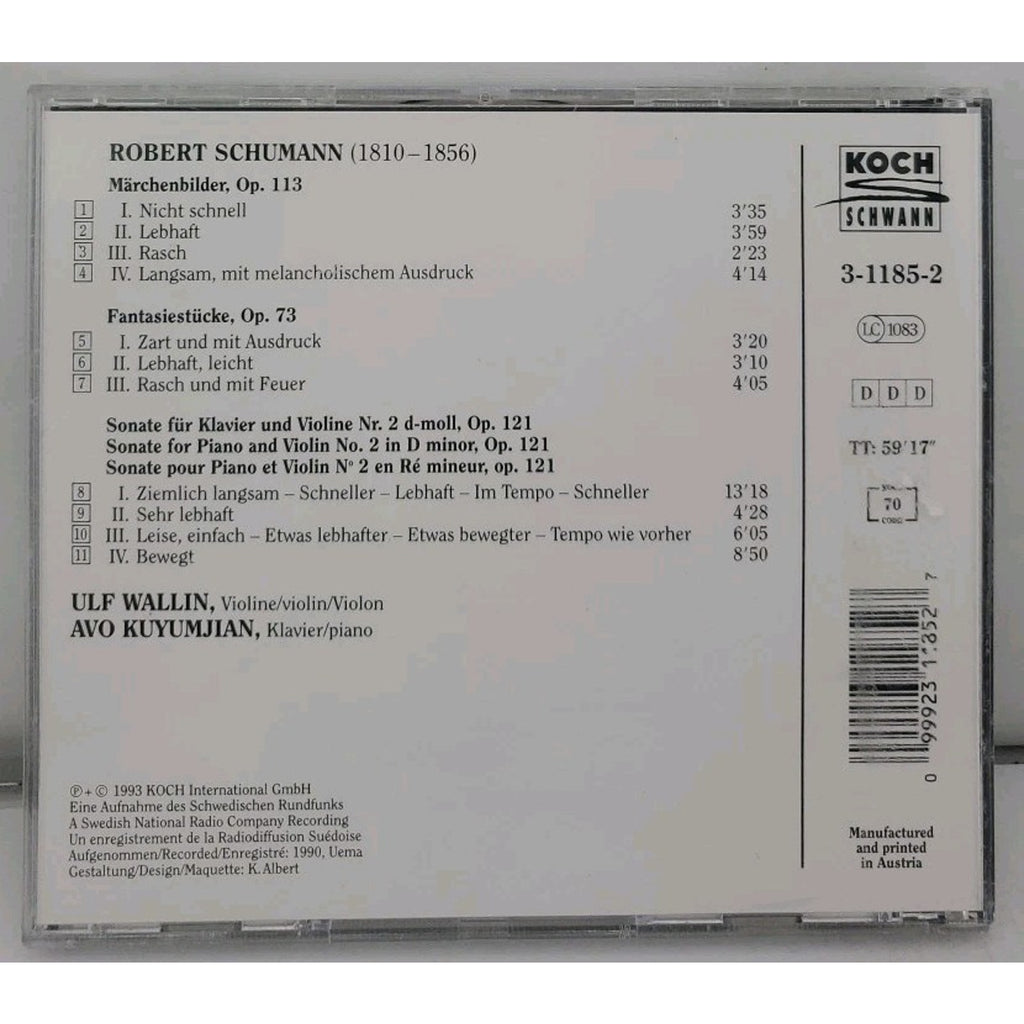Violin Sonata by R. Schumann (CD, 1994)