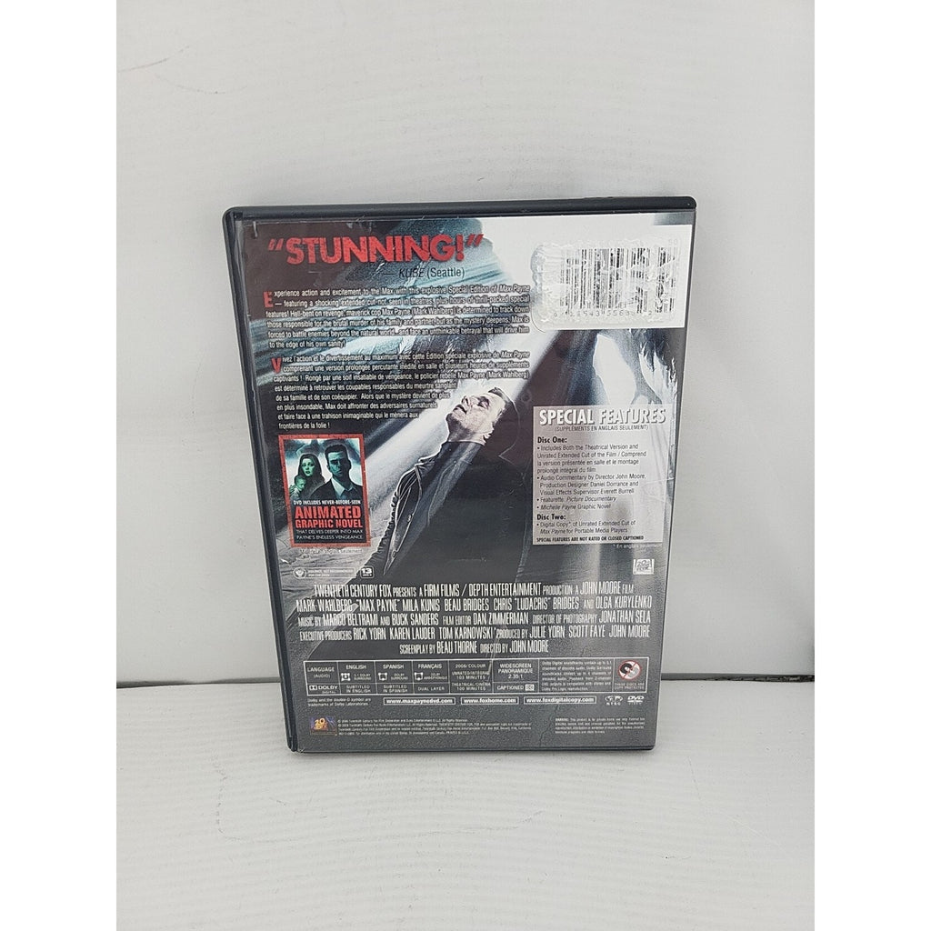 Max Payne (DVD, 2009, 2-Disc Set, Includes Digital Copy Canadian Sensormatic)