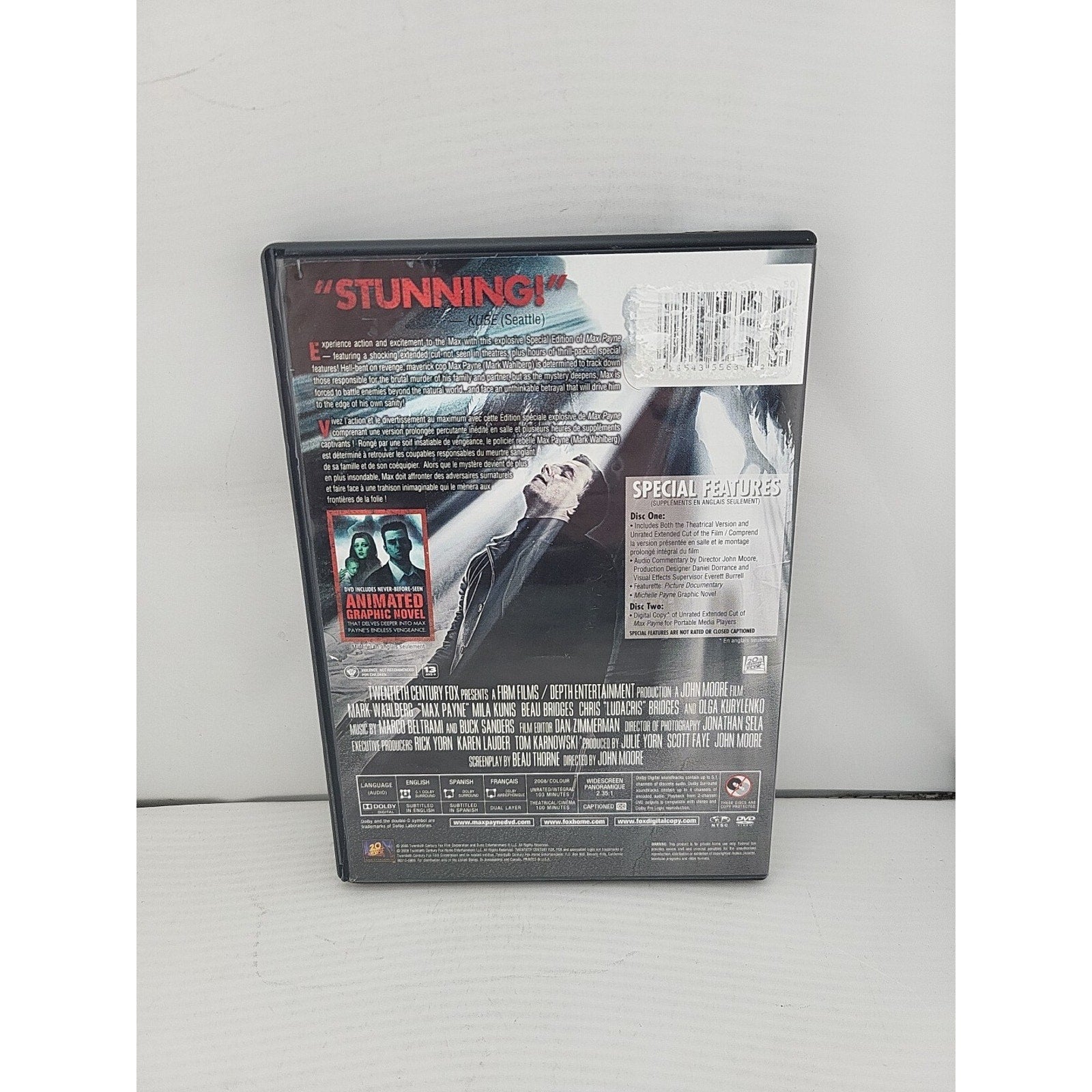 Max Payne (DVD, 2009, 2-Disc Set, Includes Digital Copy Canadian Sensormatic)
