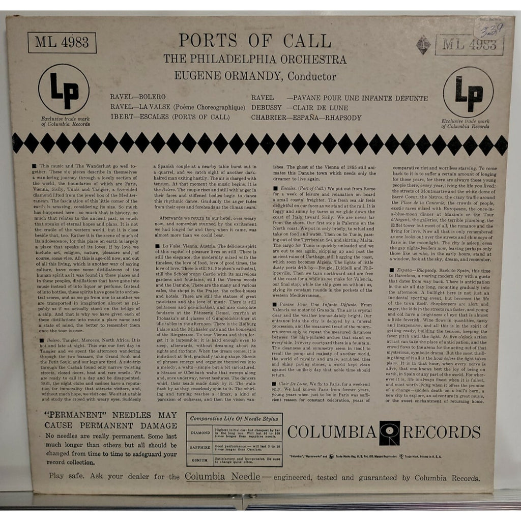 The Philadelphia Orchestra, Eugene Ormandy – Ports Of Call (Vinyl)