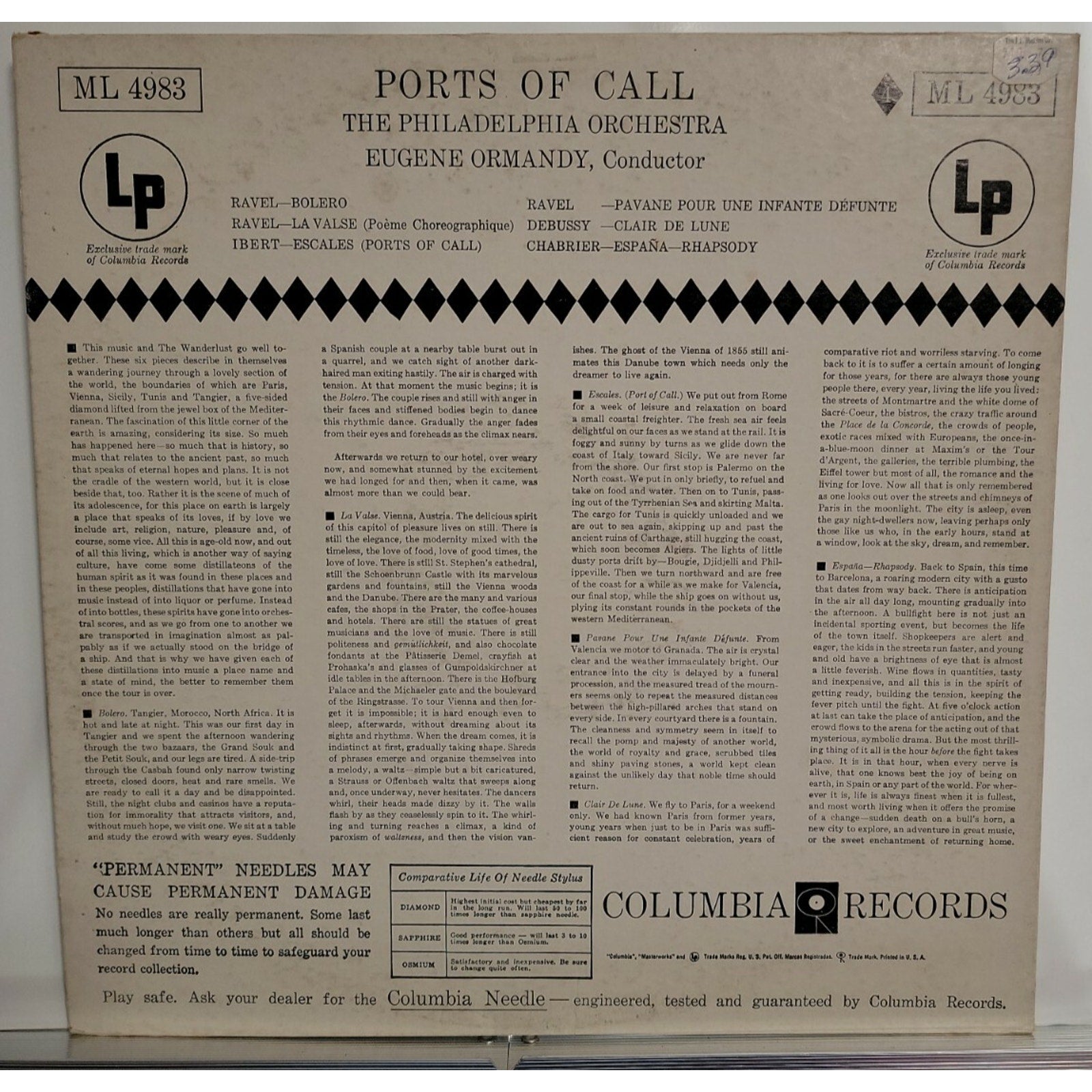 The Philadelphia Orchestra, Eugene Ormandy – Ports Of Call (Vinyl)