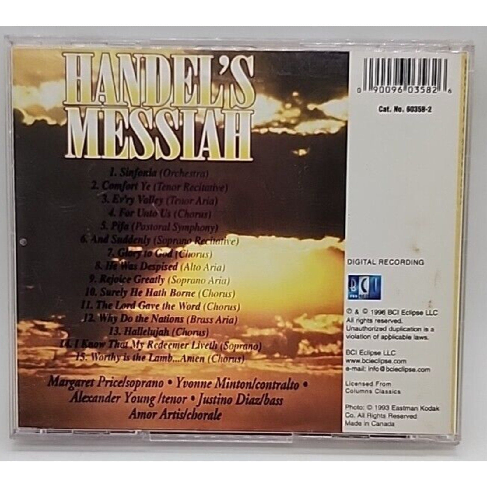 Handel: Messiah / Johannes Somary, English Chamber Orchestra (CD)